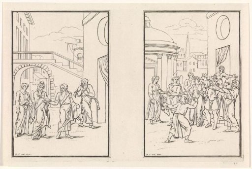 Two scenes from the comedy Eunuchus by Terence