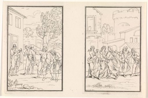 Two scenes from the comedy Heauton Timorumenos by Terence