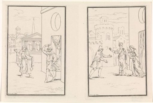 Two scenes from the comedy Eunuchus by Terence