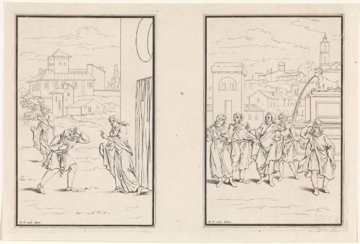 Two scenes from the comedy Eunuchus by Terence