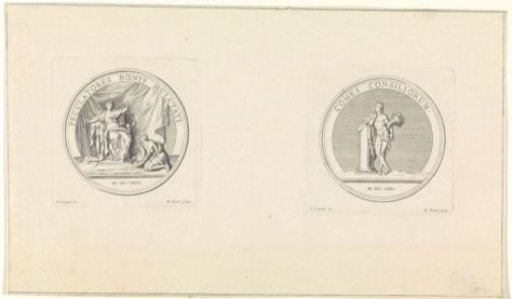 French medals with an allegorical representation