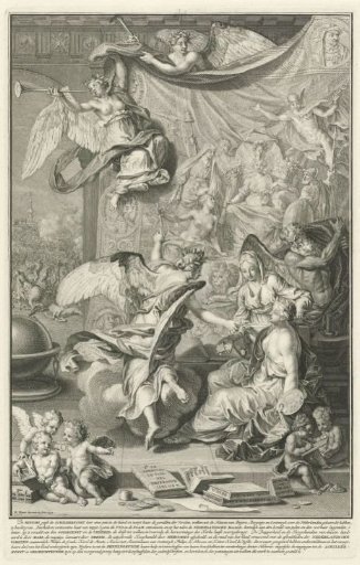History gives the Art of Painting a quill to record the histories of the Dutch princes