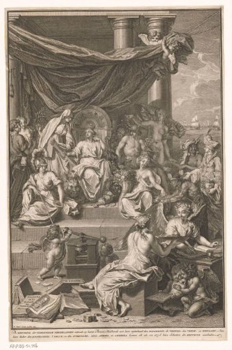 Personification of the Republic of the Seven United Netherlands Surrounded by Allegorical Figures