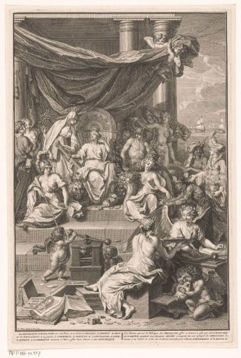 Personification of the Republic of the Seven United Netherlands Surrounded by Allegorical Figures