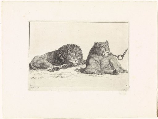 Landscape with Two Recumbent Lions