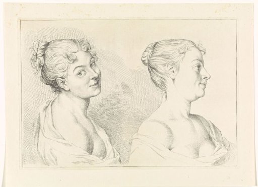Studies of Two Female Busts