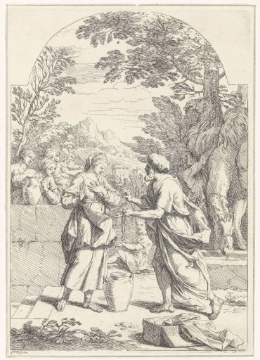 Rebekah and Eliezer at the well