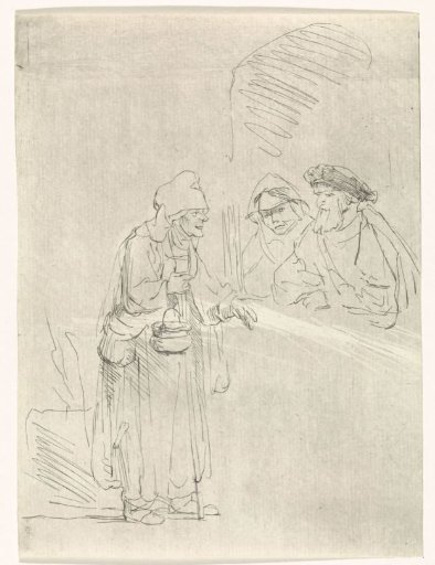 A beggarly old woman