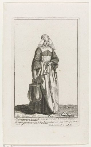 Nun with a kettle and spoon in her hands