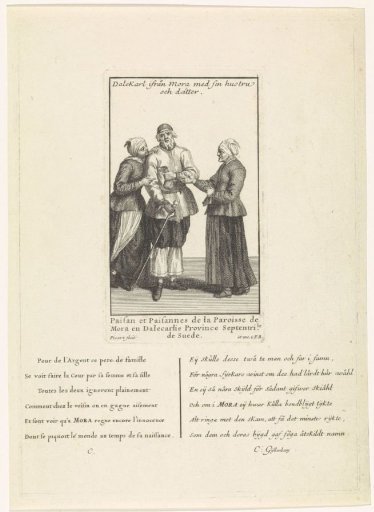Swedish peasant accompanied by two peasant women