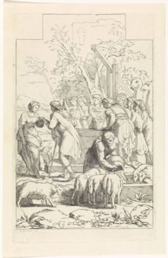 Rebekah and Eliezer at the well