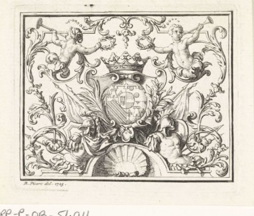 Crowned Coat of Arms in an Ornamental Frame