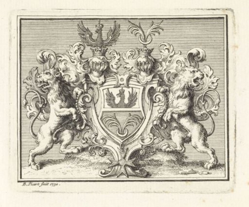 Crowned Coat of Arms with Eagle and Crescent Moon