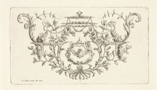 Ornament of leafy vines with an owl in the center