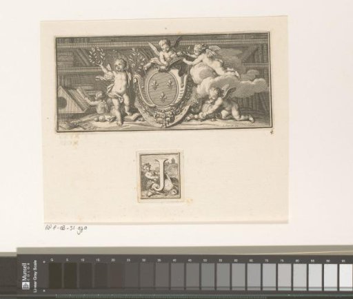 Coat of Arms of King Louis XIV of France and the Letter J with Pan in the Background