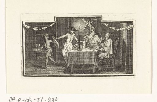Magicians at a table and the appearance of a demon