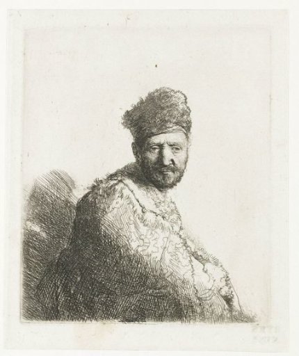 Bearded man, in a furred oriental cap and robe