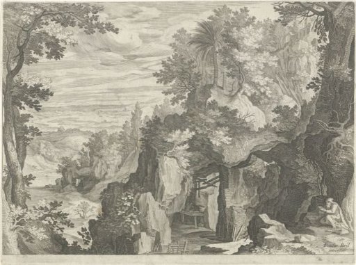 Mountain Landscape with a Hermit