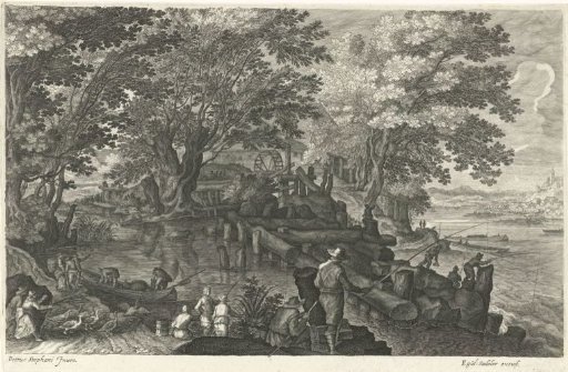 Watermill on an island