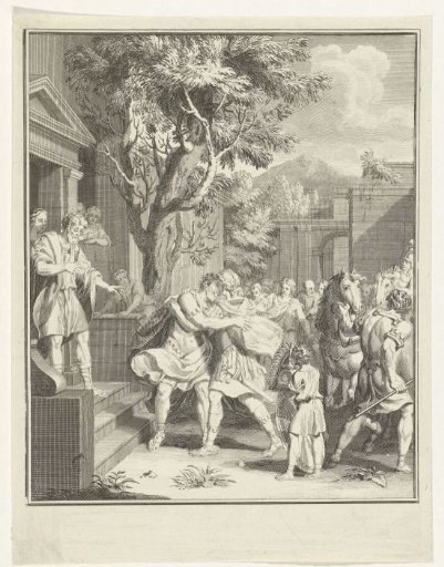 Telemachus and Nestor in Embrace