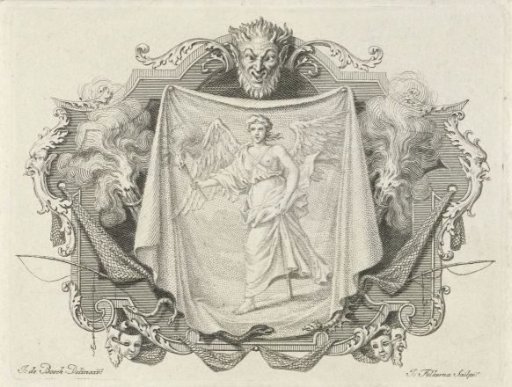 Vignette with the personification of the Lie