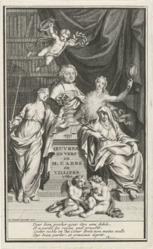 Bust of Pierre de Villiers surrounded by virtues