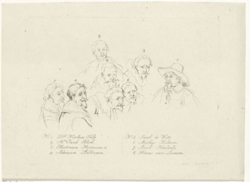 Explanatory print for The Anatomy Lesson of Dr. Nicolaes Tulp