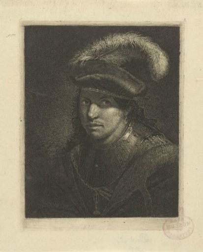Portrait of an unknown man with a plumed cap