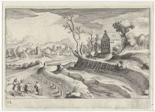 Hilly landscape with a chapel