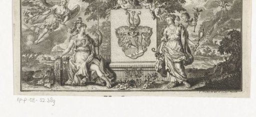 Coat of Arms Flanked by Minerva and Prudence