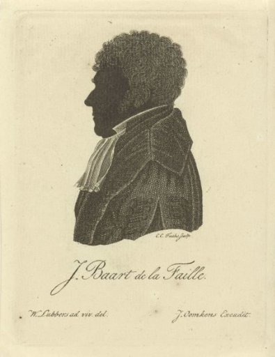 Silhouette portrait of Jacob Baart de la Faille