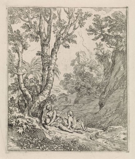 Two figures in an Arcadian landscape