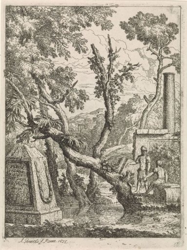 Two soldiers near a classical ruin