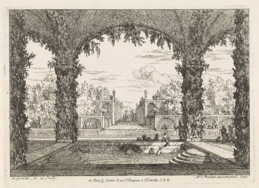 Garden with a bath