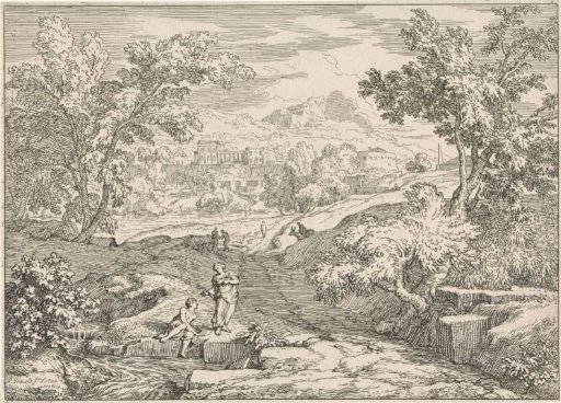 Arcadian landscape with a stream
