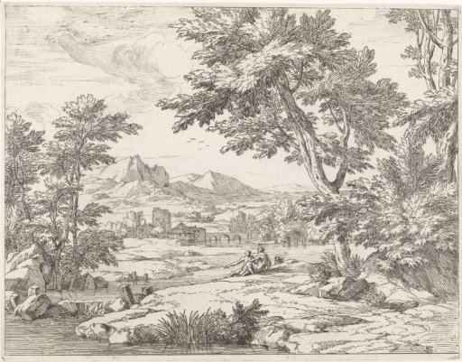 River landscape with trees