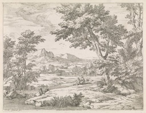 River landscape with trees
