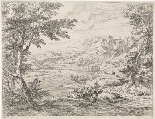 River landscape with a road