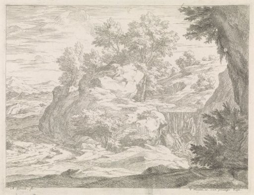 Landscape with a waterfall