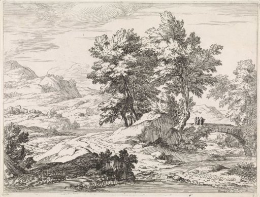 River landscape with a bridge