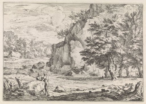 Landscape with a rock