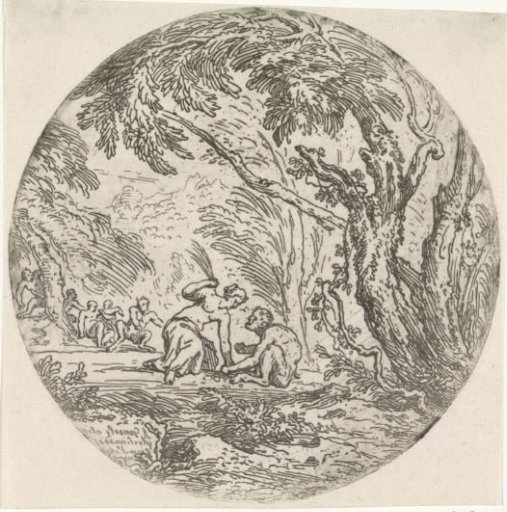 Landscape with a satyr and a nymph