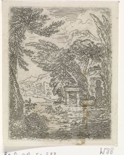 Landscape with a tomb