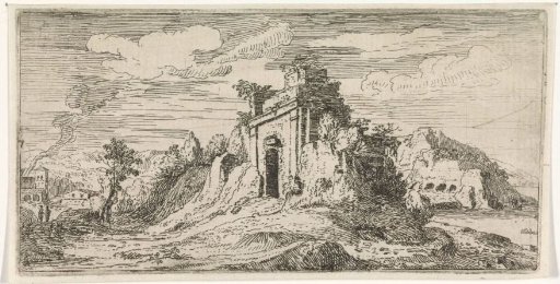 Landscape with the ruins of a gate