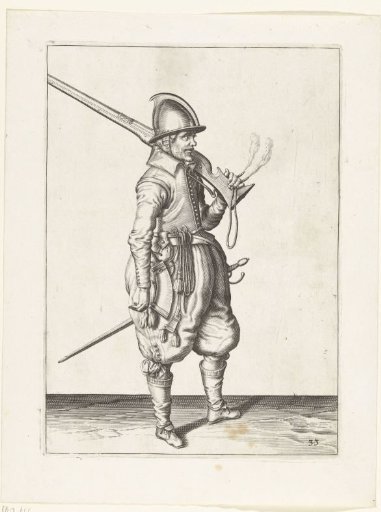 Soldier carrying his musket on his shoulder