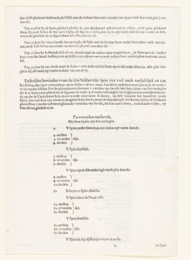 Text on the use of the pike in the Wapenhandelinghe van Roers Musquetten ende Spiessen (sheet B)