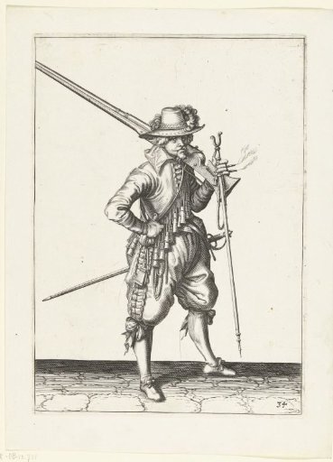 Soldier carrying his musket on his shoulder