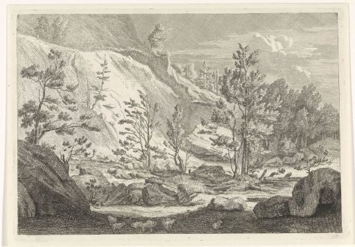 Ravine with a flock of sheep