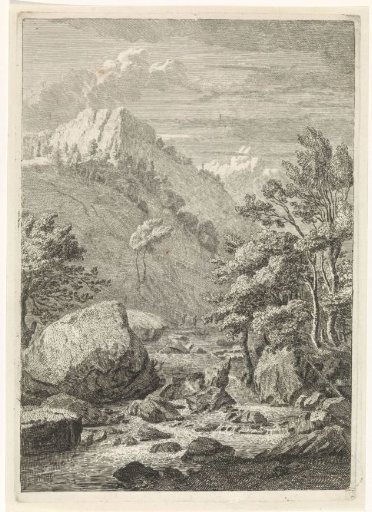 Ravine with a wide waterfall
