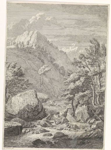 Ravine with a wide waterfall